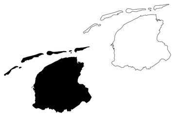 Friesland province (Kingdom of the Netherlands, Holland) map vector illustration, scribble sketch Frisia or Fryslan map - obrazy, fototapety, plakaty