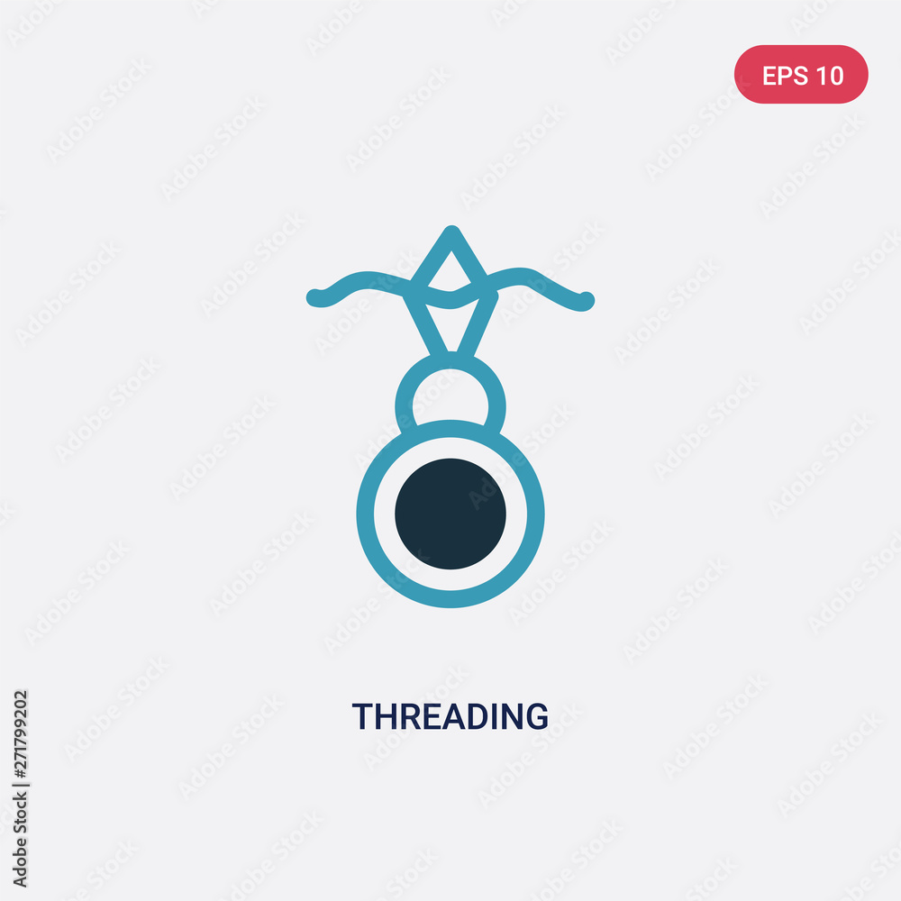 Poster two color threading vector icon from sew concept. isolated blue threading vector sign symbol can be 