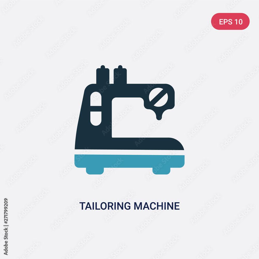 Aufkleber two color tailoring machine vector icon from sew concept. isolated blue tailoring machine vector sig