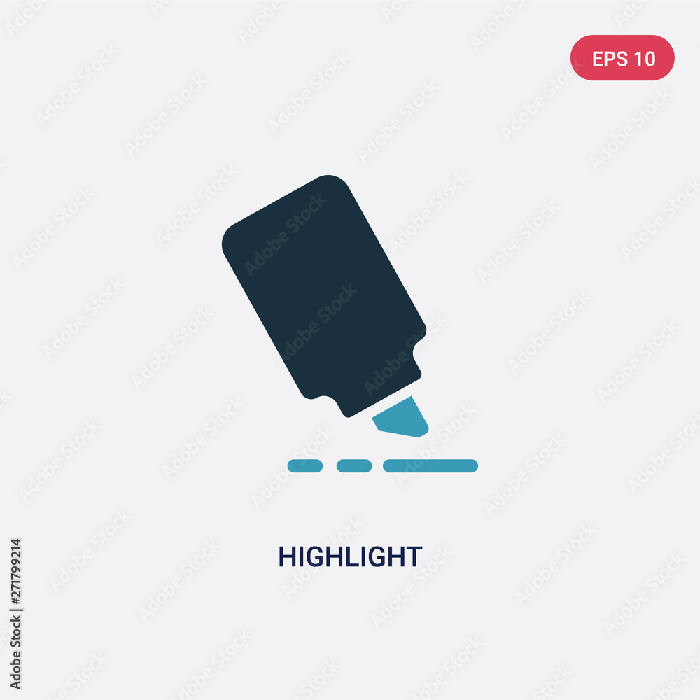 Poster two color highlight vector icon from tools and utensils concept. isolated blue highlight vector sign
