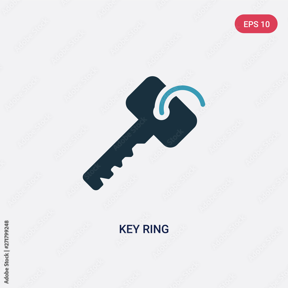 Aufkleber two color key ring vector icon from tools and utensils concept. isolated blue key ring vector sign s