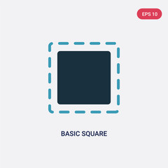two color basic square vector icon from tools and utensils concept. isolated blue basic square vector sign symbol can be use for web, mobile and logo. eps 10