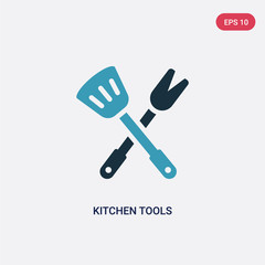 two color kitchen tools vector icon from tools and utensils concept. isolated blue kitchen tools vector sign symbol can be use for web, mobile and logo. eps 10