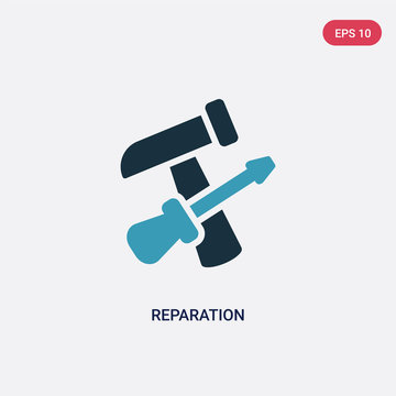 two color reparation vector icon from tools and utensils concept. isolated blue reparation vector sign symbol can be use for web, mobile and logo. eps 10