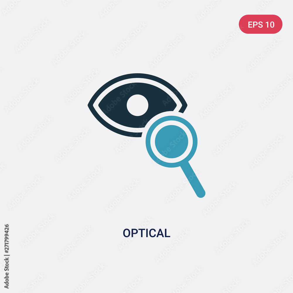 Poster two color optical vector icon from tools and utensils concept. isolated blue optical vector sign sym