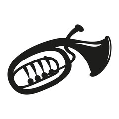 Classical baritone horn on the white background.
