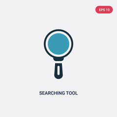two color searching tool vector icon from tools and utensils concept. isolated blue searching tool vector sign symbol can be use for web, mobile and logo. eps 10