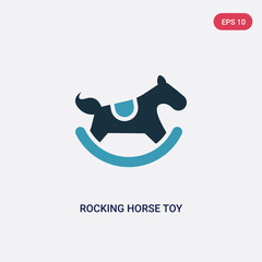 two color rocking horse toy vector icon from toys concept. isolated blue rocking horse toy vector sign symbol can be use for web, mobile and logo. eps 10