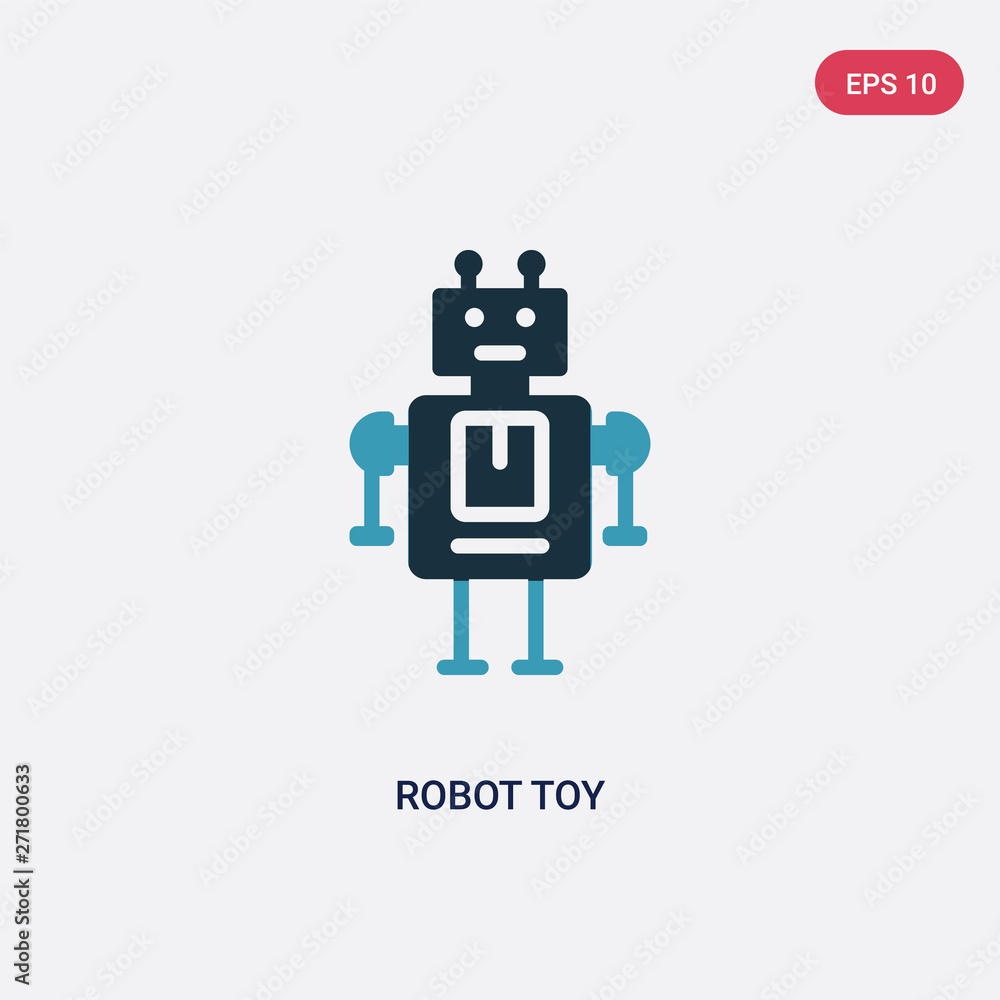 Aufkleber two color robot toy vector icon from toys concept. isolated blue robot toy vector sign symbol can be
