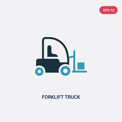 two color forklift truck vector icon from transport concept. isolated blue forklift truck vector sign symbol can be use for web, mobile and logo. eps 10