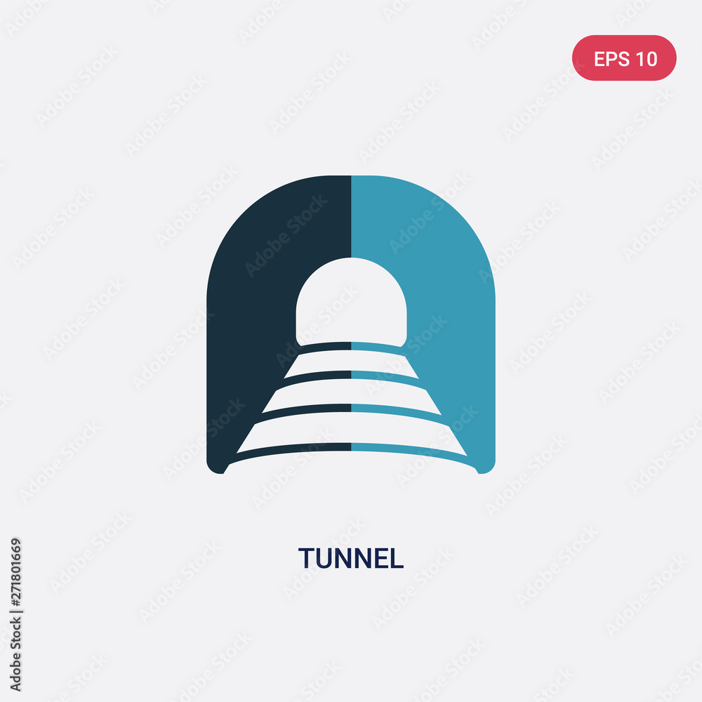 Poster two color tunnel vector icon from transportation concept. isolated blue tunnel vector sign symbol ca