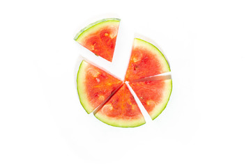 sliced fresh watermelon isolated on white background - Image
