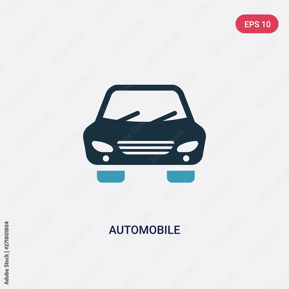 Poster two color automobile vector icon from transportation concept. isolated blue automobile vector sign s