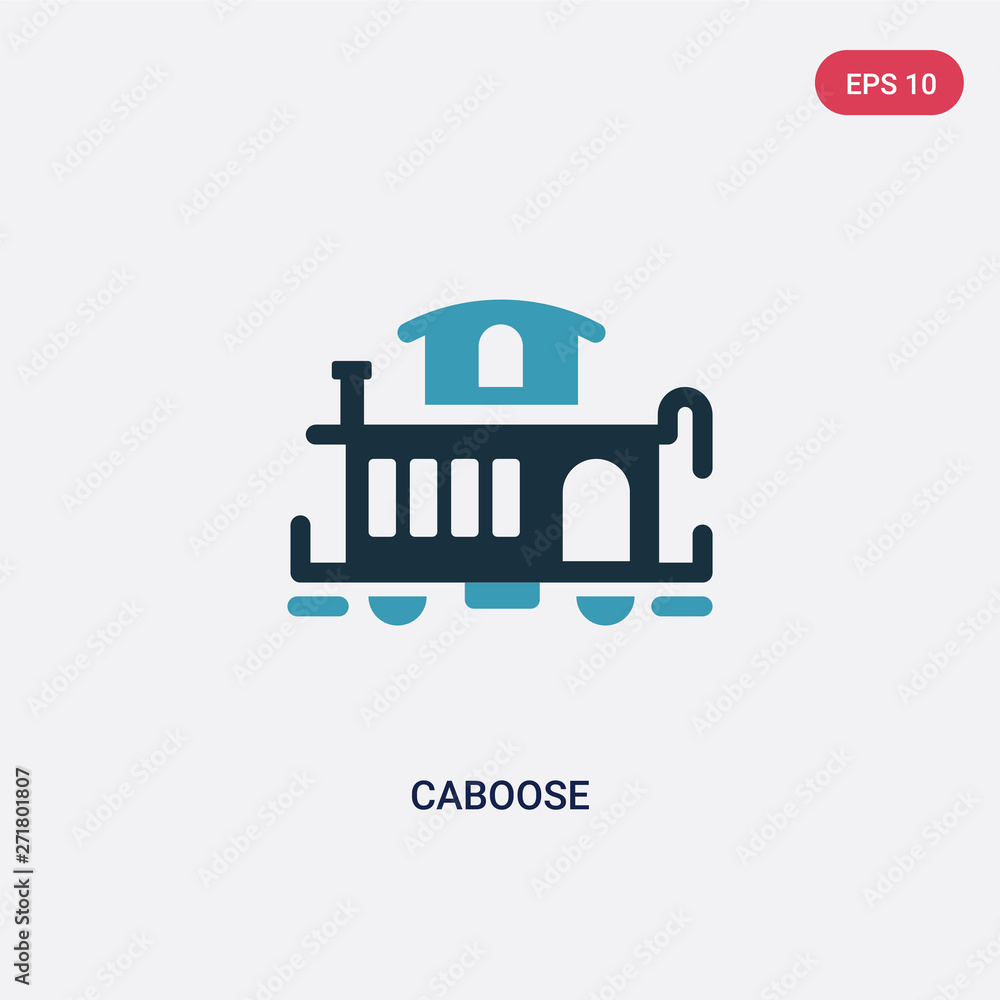 Poster two color caboose vector icon from transportation concept. isolated blue caboose vector sign symbol 