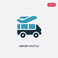 two color airport shuttle vector icon from transportation concept. isolated blue airport shuttle vector sign symbol can be use for web, mobile and logo. eps 10