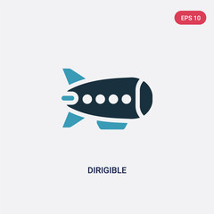 Obraz premium two color dirigible vector icon from transportation concept. isolated blue dirigible vector sign symbol can be use for web, mobile and logo. eps 10