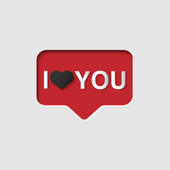 Text - I love you. Like counter with I love you text, vector illustration for Valentine's Day, Valentines Day banner background