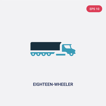 two color eighteen-wheeler vector icon from transportation concept. isolated blue eighteen-wheeler vector sign symbol can be use for web, mobile and logo. eps 10