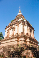 Fototapeta na wymiar Tilokarat chedi of Wat Ched Yot temple in Chiang Mai, Thailand.