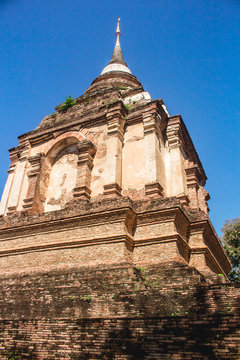 Chedi in Wat Ched Yot temple in Chiang Mai, Thailand.
