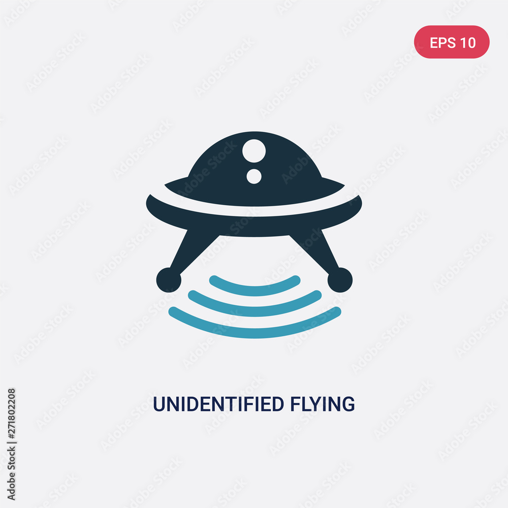 Aufkleber two color unidentified flying object vector icon from transport-aytan concept. isolated blue unident