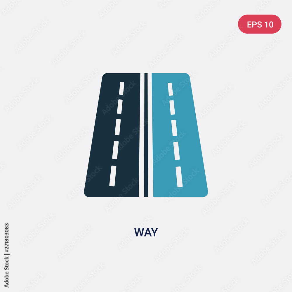 Aufkleber two color way vector icon from transport concept. isolated blue way vector sign symbol can be use fo
