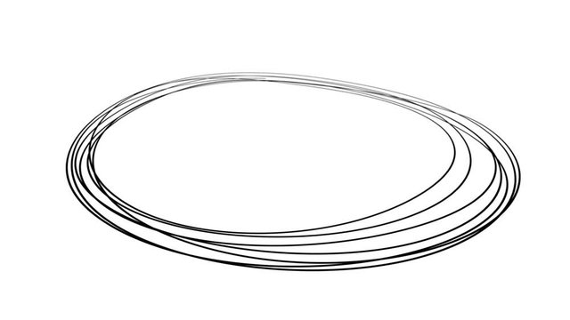 Hand Drawn Scribble Circle, logo design element. Motion graphic video available in 4K FullHD and HD render footage animation