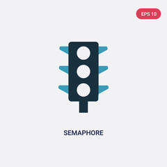 two color semaphore vector icon from transport concept. isolated blue semaphore vector sign symbol can be use for web, mobile and logo. eps 10
