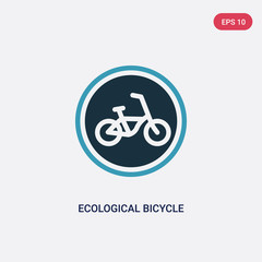 two color ecological bicycle transport vector icon from transport concept. isolated blue ecological bicycle transport vector sign symbol can be use for web, mobile and logo. eps 10