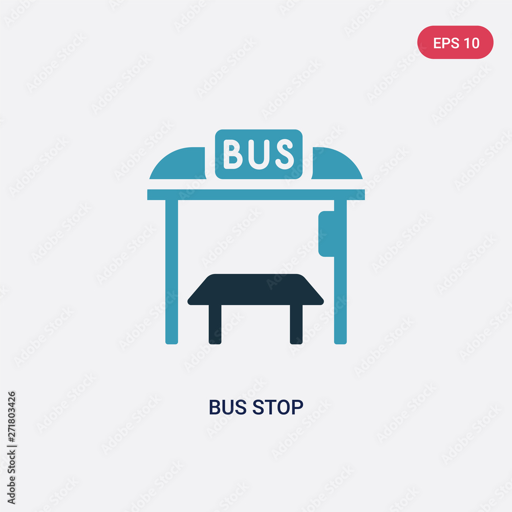 Aufkleber two color bus stop vector icon from travel concept. isolated blue bus stop vector sign symbol can be