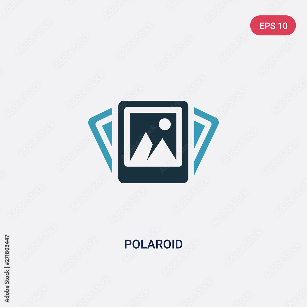Poster two color polaroid vector icon from travel concept. isolated blue polaroid vector sign symbol can be
