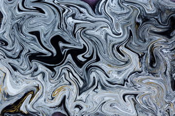 Marble abstract acrylic background. Blue marbling artwork texture. Agate ripple pattern.