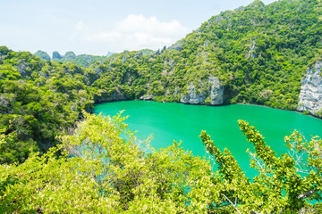 lake in the mountains in Samui Thailand