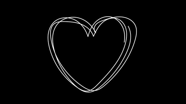 Hand Drawn Scribble Heart, logo design element. Motion graphic video available in 4K FullHD and HD render footage animation