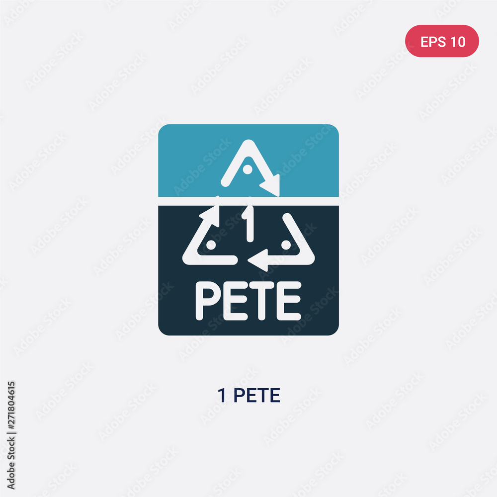 Poster two color 1 pete vector icon from user interface concept. isolated blue 1 pete vector sign symbol ca