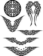 Celtic Tattoo Wings Varied Set