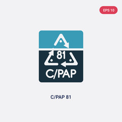 two color c/pap 81 vector icon from user interface concept. isolated blue c/pap 81 vector sign symbol can be use for web, mobile and logo. eps 10