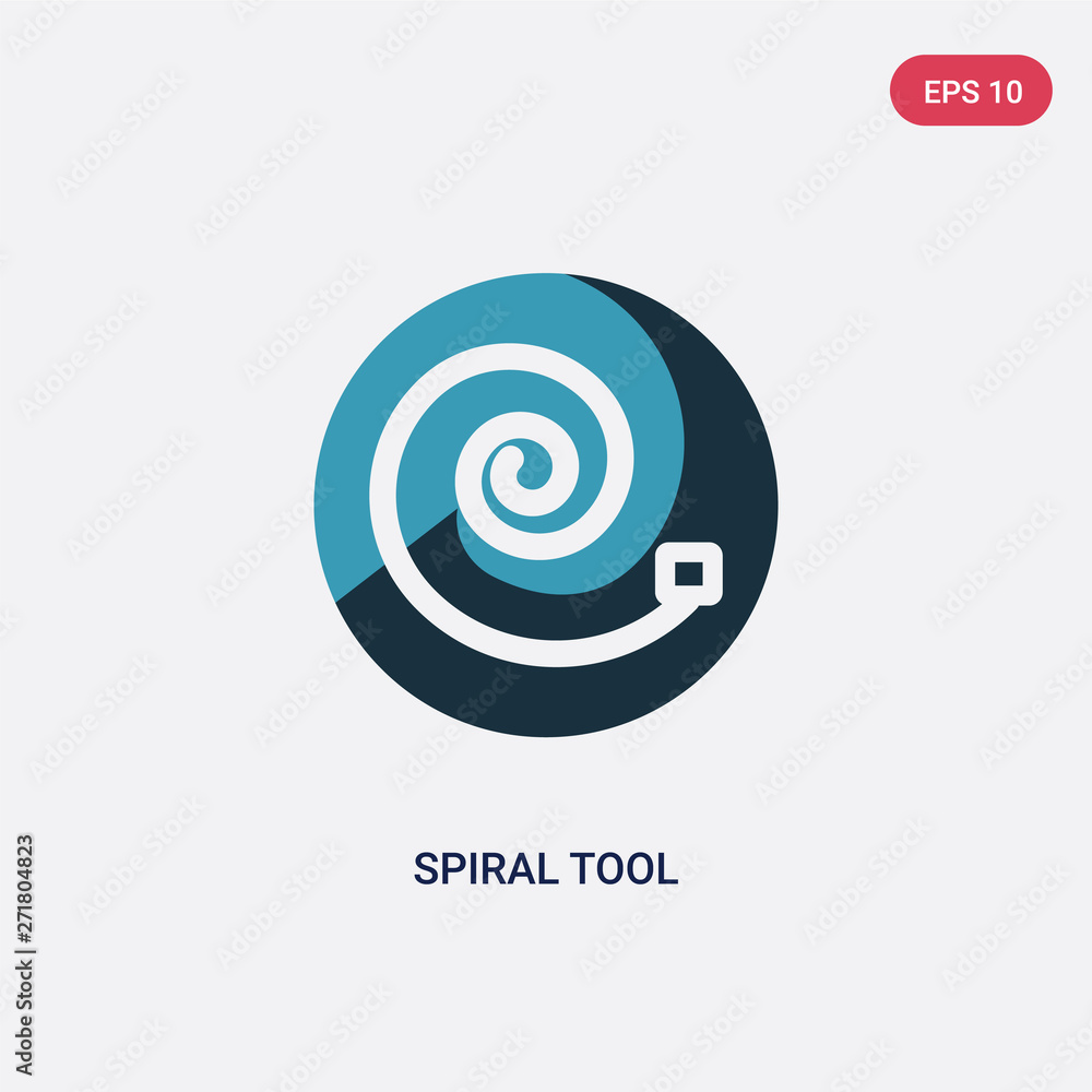 Poster two color spiral tool vector icon from user interface concept. isolated blue spiral tool vector sign