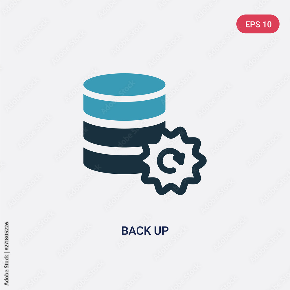 Poster two color back up vector icon from user interface concept. isolated blue back up vector sign symbol 