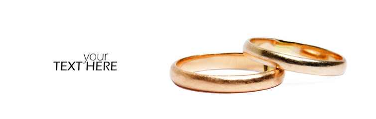 Wedding rings with the copy space