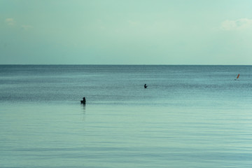 Folk fishing boat Morning coast