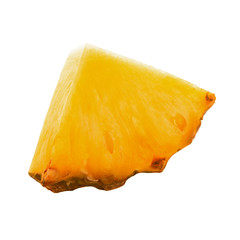 slice of fresh pineapple isolated on white background