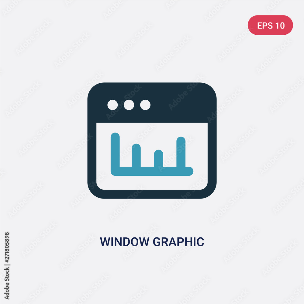 Poster two color window graphic vector icon from user interface concept. isolated blue window graphic vecto