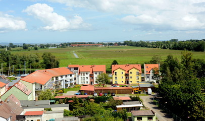 Fototapeta na wymiar Blick auf Ueckermünde vom Riesenrad