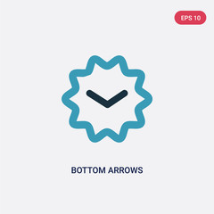 Obraz premium two color bottom arrows vector icon from user interface concept. isolated blue bottom arrows vector sign symbol can be use for web, mobile and logo. eps 10