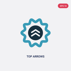 two color top arrows vector icon from user interface concept. isolated blue top arrows vector sign symbol can be use for web, mobile and logo. eps 10