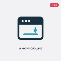 Fototapeta premium two color window scrolling right vector icon from user interface concept. isolated blue window scrolling right vector sign symbol can be use for web, mobile and logo. eps 10