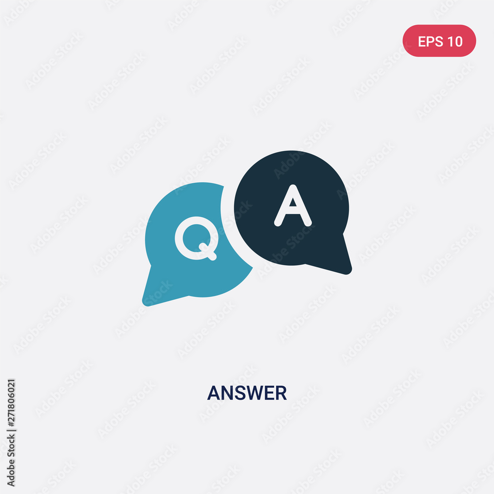 Aufkleber two color answer vector icon from user interface concept. isolated blue answer vector sign symbol ca