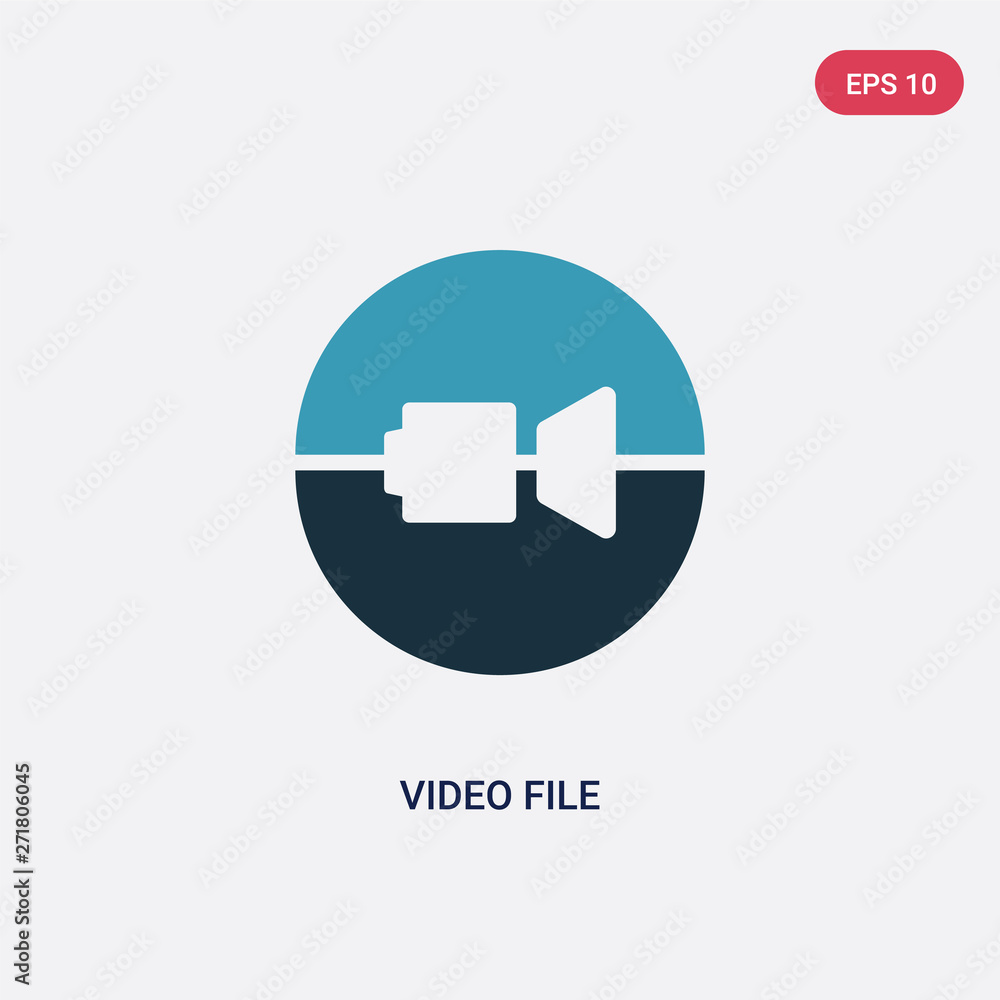 Poster two color video file vector icon from user interface concept. isolated blue video file vector sign s