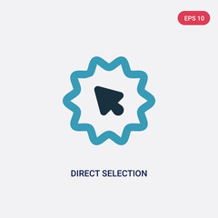 two color direct selection vector icon from user interface concept. isolated blue direct selection vector sign symbol can be use for web, mobile and logo. eps 10
